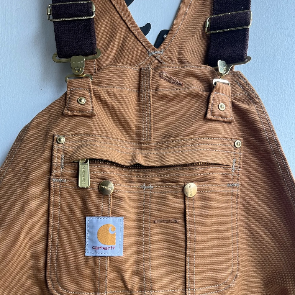 Carhartt Men's Duck Zip-To-Waist Biberall/ Quilt-Lined Brown 34 x 30
